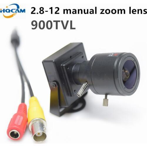 HQCAM 900tvl Varifocal Lens Mini Camera 2.8-12mm Adjustable Lens 1/3''CMOS Sensor Home Security System Surveillance CCTV Camera