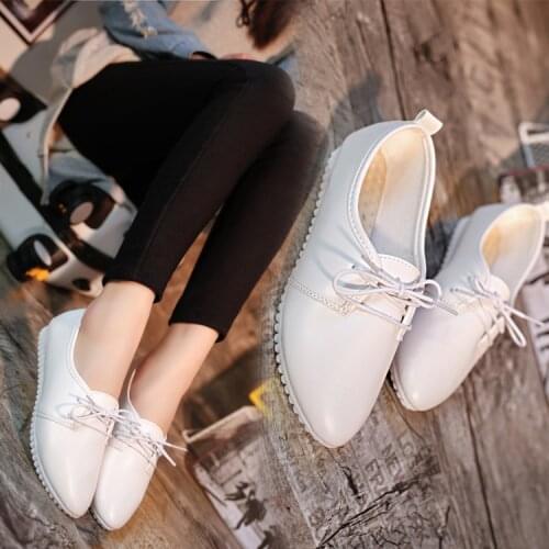 2021 White Shoes Womens Soft Sole 2021 New Womens Shoes Spring and Autumn Soft Leather Spot Set Casual Flat Shoes