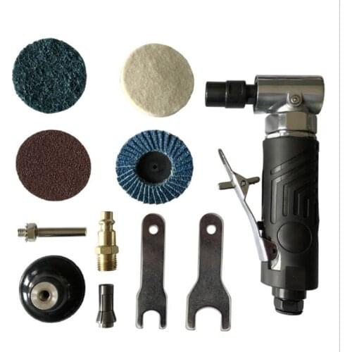 1/4 inch air angle grinder 90 degree pneumatic grinder cutting polisher elbow grinder car sheet metal tool set with wrench