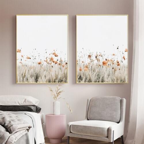 Poppies Flowers Posters and Prints Botanical Wall Art Canvas Painting Nature Landscape Pictures Nordic Style Living Room Decor