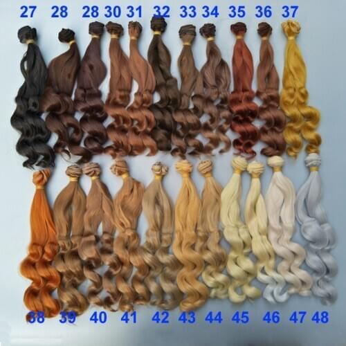 Factory Offer Doll Hair 25 Cm Heat Resistant Curly Hair for 1/3 1/4 1/6 BJD Diy Doll Wigs Tree