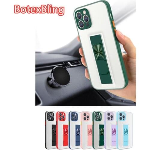 Simple transparent Matte invisible stand phone case for iPhone 12 Pro max case 11Pro max 12mini XS MAX 7 8 plus X XR se2 cover