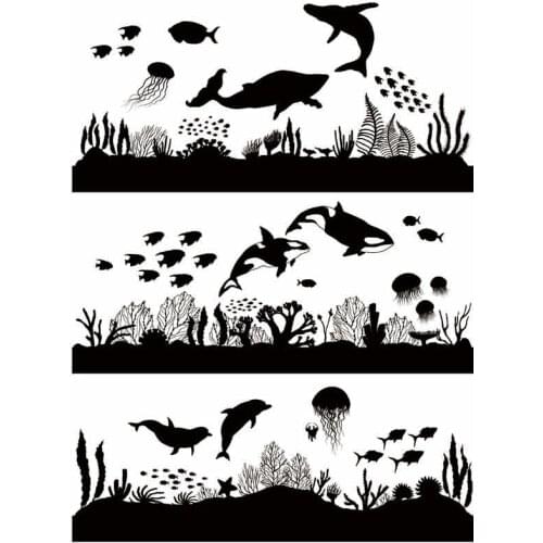 KLJUYP Silhouette Of Sea Coral Reef/Ceanic Animal Clear Stamps Scrapbook Paper Craft Clear stamp scrapbooking06132