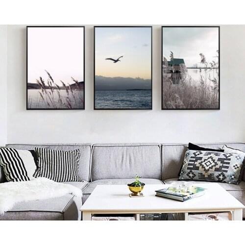 Retro Poster Nordic Pastoral Style Wall Art Canvas Painting Landscape Posters And Prints Wall Pictures for Living Room Unframed