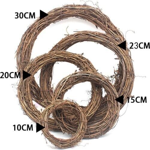 10-30cm Christmas Natural Rattan Wreath DIY Christmas Wedding Decoration Garland Material for Home Wedding Door Wall Ornament