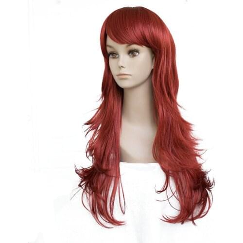 StrongBeauty Womens Wigs Red Long Wavy Layered Bob Style Hair Synthetic Full Wig