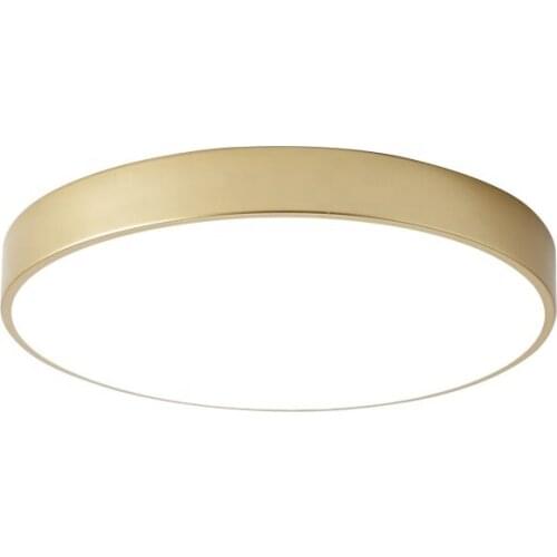 Led Ceiling Light 18 Watt PUZHUOER 30*30*5cm Dimmable Round Gold Light Fixtures Ceiling Mounted