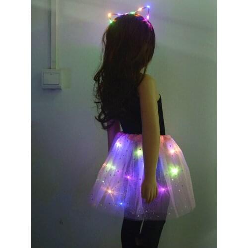 Kids Adult Party Glow Light Tutu Skirt Cat Crown Bunny Set Gift Led Clothes Christmas Easter Costume Wedding Birthday Party