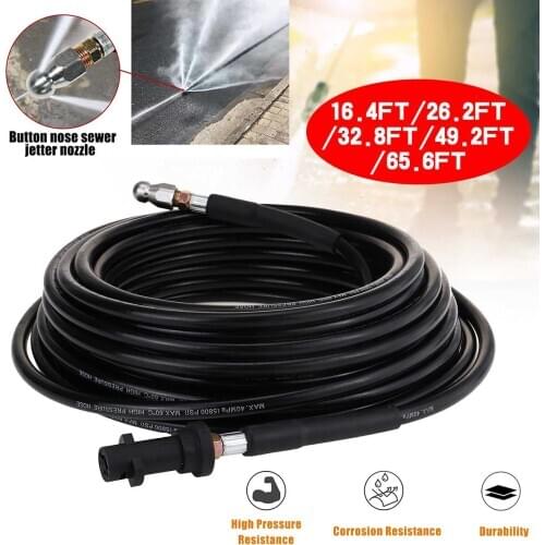 5/8/10/15/20M Pressure Washer Extension Hose Sewer Jetter Kit for Karcher K2-K7 Car Wash Cord Pipe Foamer Cleaning Tools 40MPa