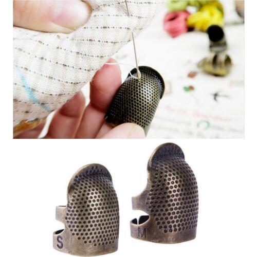 Retro Handworking Sewing Thimble Finger Protector Needlework Metal Brass Needle Thimble Ring DIY Sewing Tools Accessories
