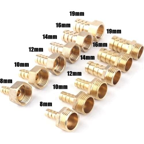1pcs 1/2” Female And Male Thread 8~19mm Pagoda Irrigation Water Hose Connector Steel Hose Tail Fitting for Water Gas Oil Adapter