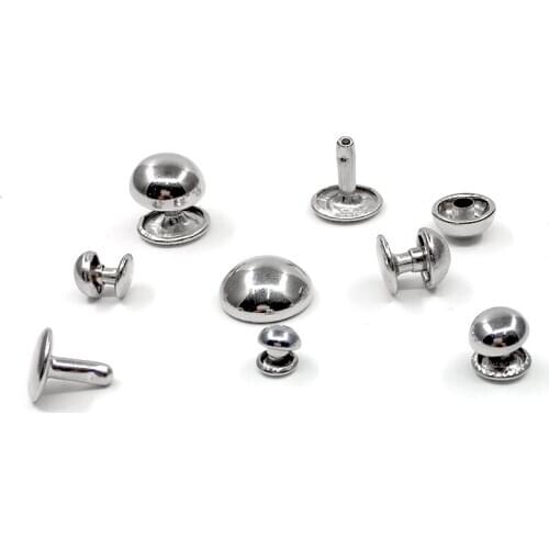 100sets Metal Double Cap Rivets Mushroom rivets for Leather Craft Bag Belt Clothing nails Shoes Pet Collar Decor Buttons