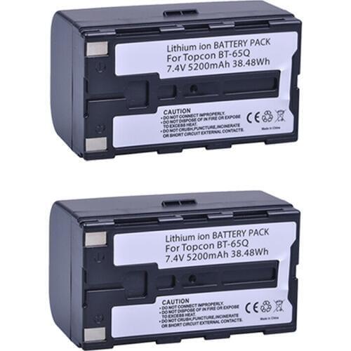 2Pc 7.4V 5200mAh BT 65Q BT65Q Li-Ion Battery for Topcon GTS 900 and GPT 9000 Total Station