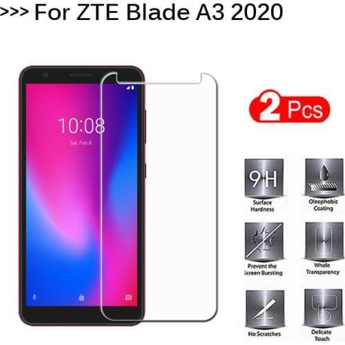 2PCS Tempered Glass for ZTE Blade A3 2020 Smartphone Protective Film cover case for Blade A3 A 3 2020 Glass Screen Protector