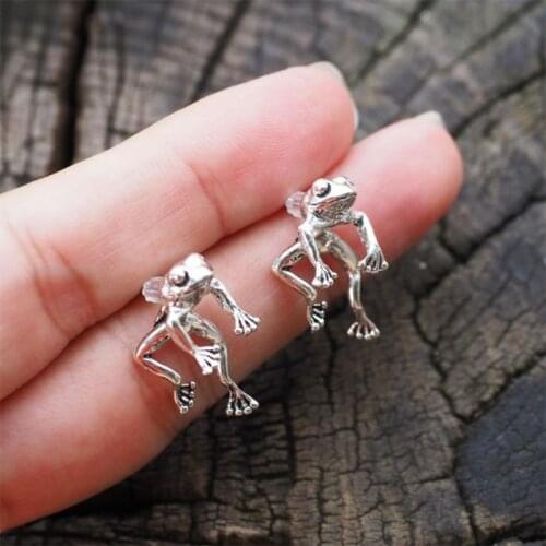 2021 Korean Cute Frog Stud Earrings Animal Gothic Ear Stud Earrings Piercing Female Jewelry for Women Ladies Brincos Party Gifts