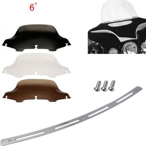 6" Windshield Windscreen Trim Motorcycle for Harley Touring Electra Glide 1996-2013 Fairing Wind Shield Screen Deflectors