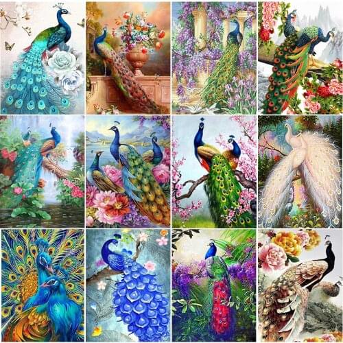DOHAWIZS Diamond Embroidery Animals Peacock Full Diamond Painting Flowers DIY Cross Stitch Rhinestone Mosaic Wall Decor Picture