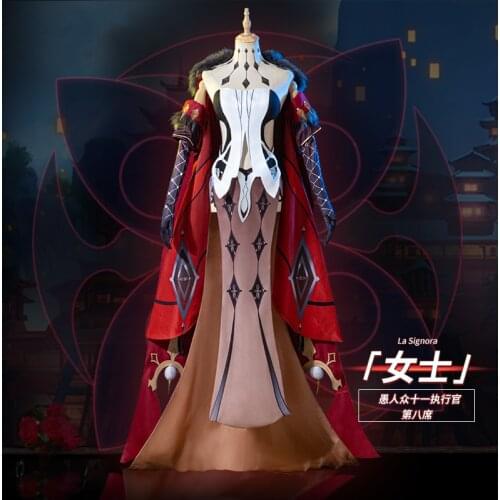 Anime Genshin Impact La Signora Villain Game Suit Gorgeous Uniform Cosplay Costume Party Halloween Women Free Shipping 2021 New