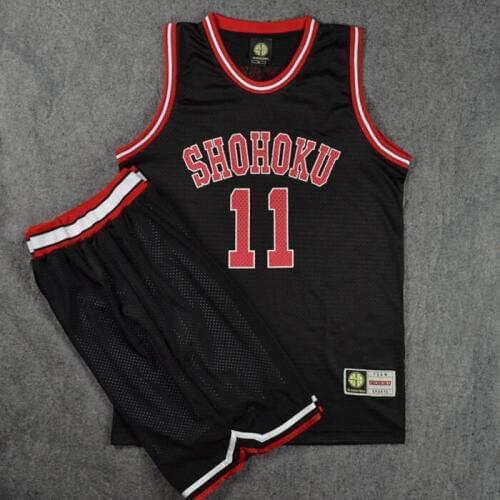 Anime Shohoku Basketball Rukawa Kaede Cosplay Uniform Jersey Set NO.11 Tops Team Uniform