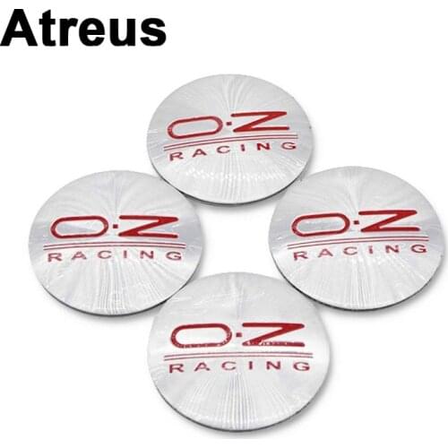 Atreus 4x 56mm Car Styling Tire Wheel center Rim Hub Covers Stickers For O.Z Mercedes benz W204 W203 W211 AMG Mini cooper Skoda