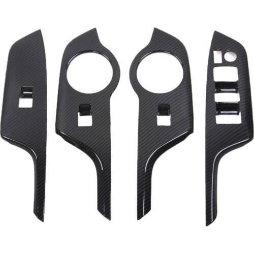 BBQ@FUKA Car Carbon Fiber Style Door Handle Window Button Lift Cover Trim Sticker fit for Toyota CHR C-HR 2016 2017 2018