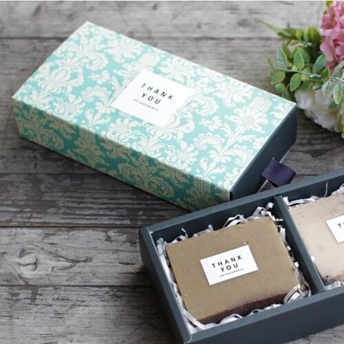 8.5x16.5x3.5CM elegant blue flower pattern 10 set Chocolate Paper Box valentine Christmas Birthday Gifts Packing Storage Boxes