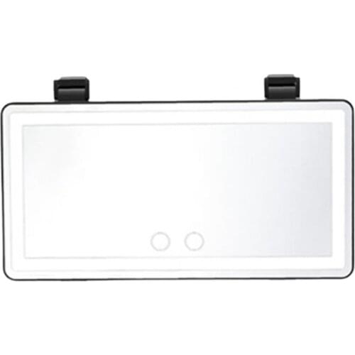 Household makeup mirror with led light to fill light and make-up portable removable glass car sunshade mirror