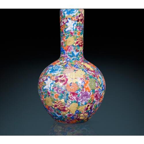 Jingdezhen Ceramics Imitating Qianlong Flower Vase Living Room Decoration Antique Chinese Decorative Arts And Craft ceramic vase