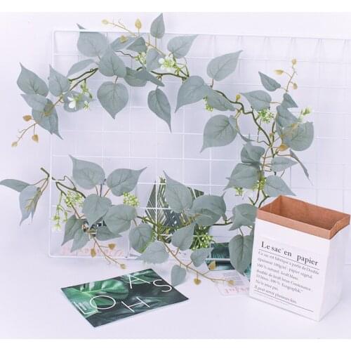 1.8M Long Artificial Leaf Hanging Vine Flowers Simulation Gray Green Plants Rattan For Wedding Home Wall Decoration Arrangement