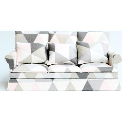 Collection 1/12 Scale Doll House 3-Seat Sofa Furniture Kids DIY Decoration Accs Kids Toys Age 3