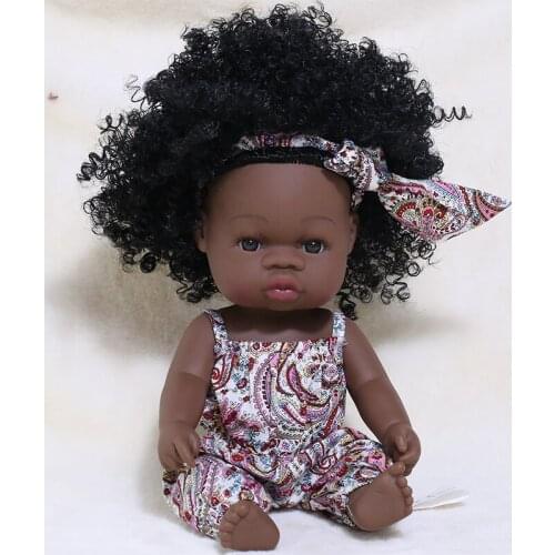 35CM American Reborn Black Baby Doll Bath Play Full Silicone Vinyl Baby Dolls Lifelike Newborn Baby Doll Toy Girl Christmas Gift