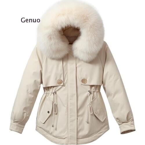 Women Winter Jacket Coat 2021 Fashion New Winter Jackets Coat Big Fur Hooded Elegant Thick Warm Solid Jacket Female Outwear Coat