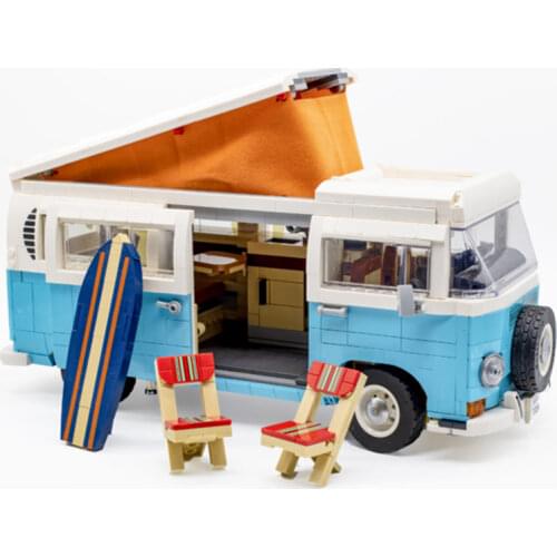 New 2200PCS Technical T2 Camper Car Model Building Blocks Cars Bus DIY Bricks Fit 10279 Kid Toys Birthday Gifts