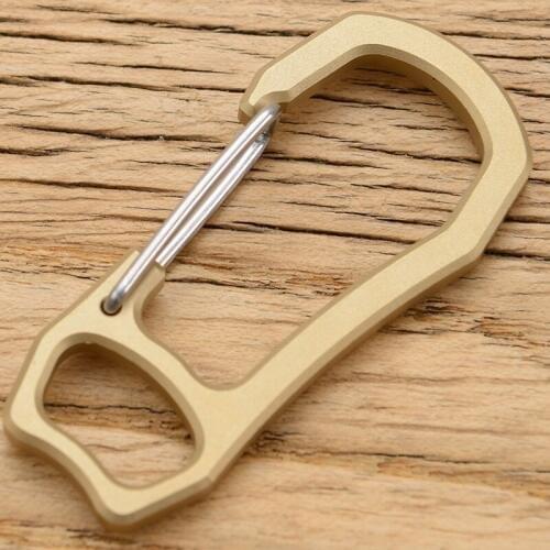 New D Shaped Camping Hiking Carabiner Brass Locking Hook Ring Key Climbing Outdoor Tools