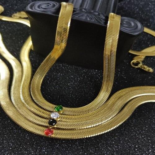 Charm Choker Zircon Snake Necklaces Stainless Steel Chains For Women 18K Gold Filled Jewelry Gifts 2021