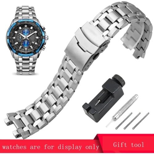 Special Interface Stainless Steel Watchband Silver Bracelet Replacement Belt For Casio EF-539D Males Watch Chain