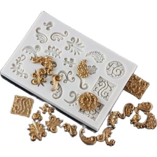 Retro Fashion Frame Shape Cake Broder Decorating Tool Chocolate Lace Mold Kitchen Baking DIY Fondant Mold For Baking K590