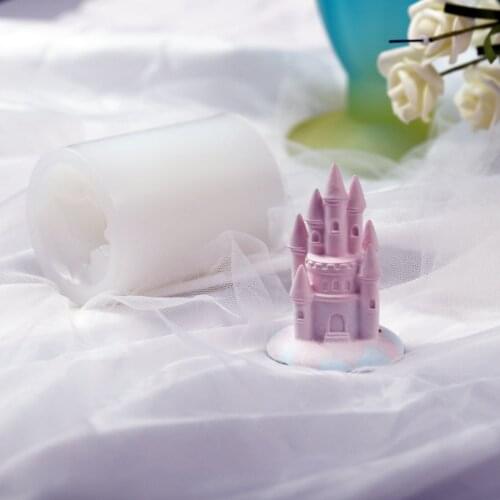 3D Castle Silicone Mold Aromatherapy Gypsum Silicone Mold DIY Fondant Chocolate Baking Cake Mold
