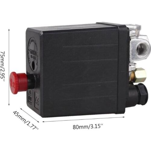 Heavy Duty Air Compressor Pressure Switch Control Valve 90-120PSI 1/4 Port for Small Compressing Machine A0KE