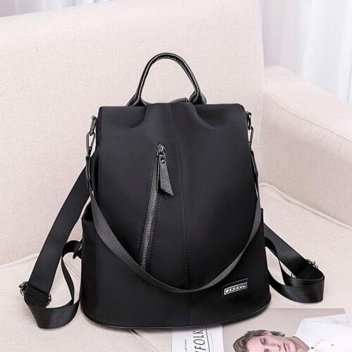 Large Capacity Simple Style Casual Travel Women Anti-Theft Backpack Waterproof Fabric Large Female Shoulder Bag