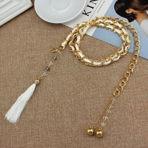 New Fashion Belts Women Waistbands All-Match Multilayer Long Tassel Party Jewelry Dress Waist Chain Decration