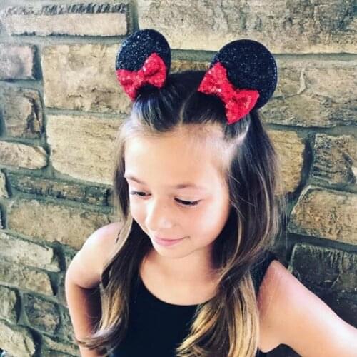 1 Pair of Mouse Ear Clips Childrens Bow Hair Clips Ear Hair Clips Festival Mouse Hair Band Party Hair Clips