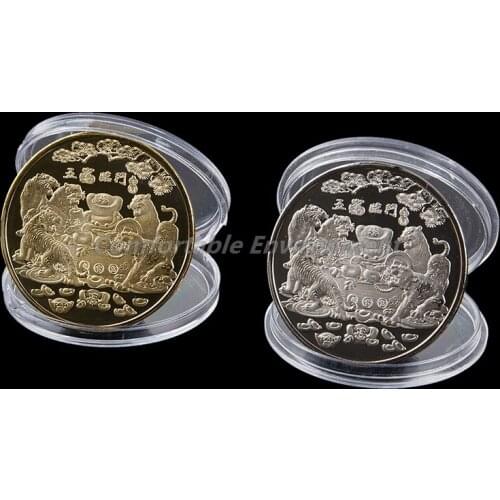 1pc Collection 12 Chinese Zodiac Coin Gifts 2022 Year of Tiger Commemorative Coin Collection Chinese Zodiac Tiger Year Coins