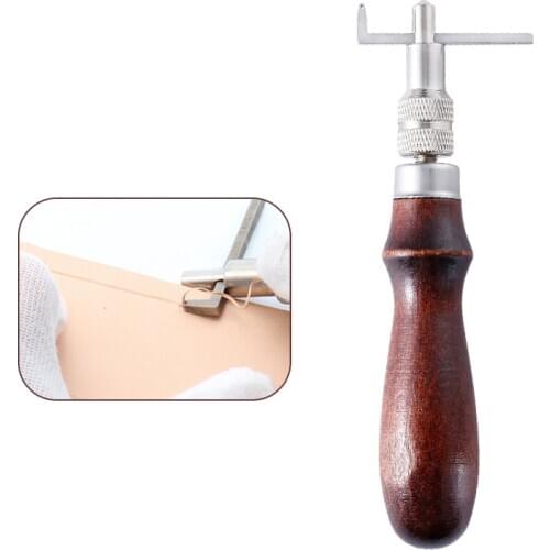 LMDZ 1Pc Leather Craft Edge Press Kit With Wooden Handle Leather Stitching Tool Sewing Tools Accessories For Beginners