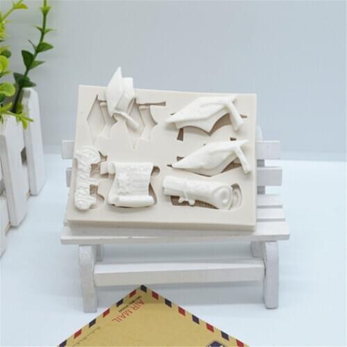 Luyou 1pc Graduation Hat Silicone Cake Molds Fondant Resin Mold Birthday Cake Decorating Tools Kitchen Baking Accessories FM1878