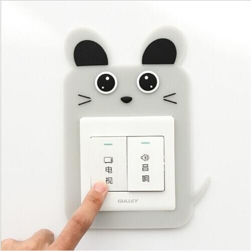 1Pc Silicone Cartoon Luminous Switch Paste Wall Stickers Bedroom Living Room Switch Decorative Protective Cover Home Supplie