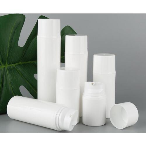 100pcs 30ml 50ml 80ml 100ml 120ml 150ml white PP airless bottle vacuum pump bottle used for Cosmetic Container SN290