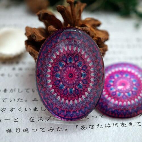 2PCS/lot oval 30MM X 40MM abstract Glass Cabochon for bracelet necklace women earring rings brooch DIY Jewelry hand made supply