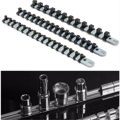 3pcs Plastic tools sockets organizer Set 1/4" 3/8" 1/2" Socket Tray Rail Rack Storage Holder sleeve Shelf Stand For Home Garage