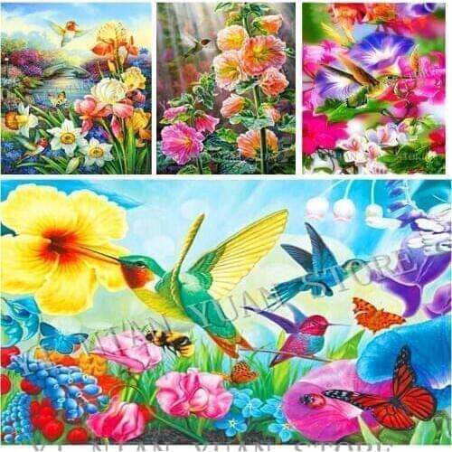 New 5d diy diamond embroidery flower bird diamond painting cross stitch kits full square drill mosaic rhinestone home deocr